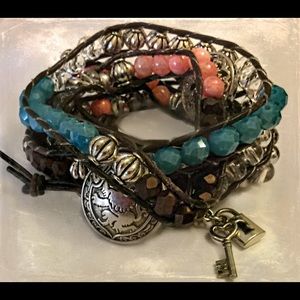 Handmade Triple Wrap Bracelet.